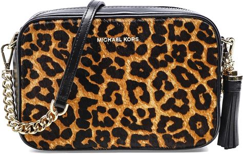 michael kors black leopard bag|Michael Kors calf hair crossbody.